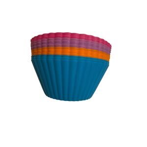 NWT Silicone Baking Cups Cupcake Liners Muffin Cups Asst Bright Colors Set Of 24